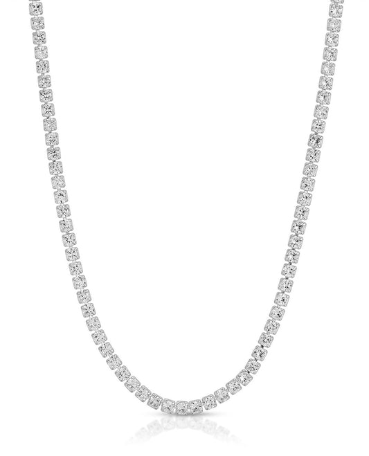 90's Baby White Gold Tennis Necklace
