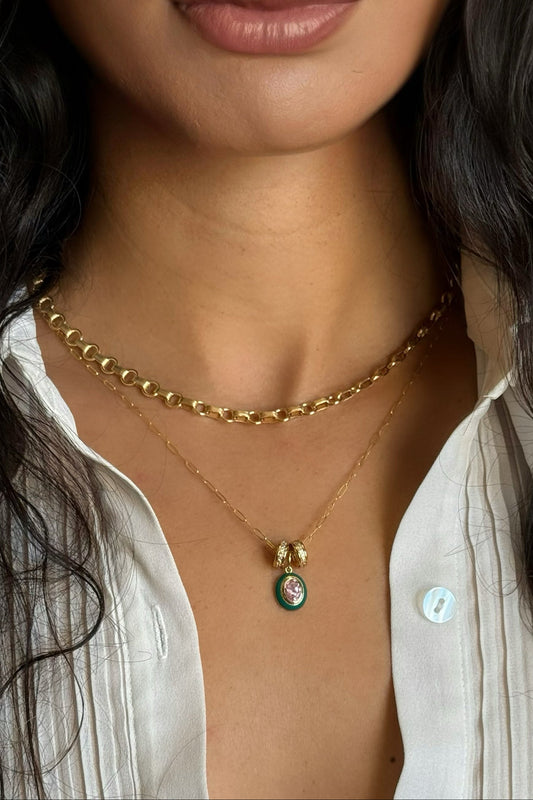 Adorn Pink Spinel Oval Charm