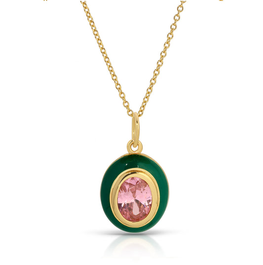 Adorn Pink Spinel Oval Necklace