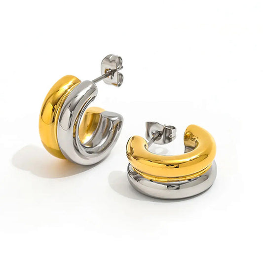 Avery Mixed Metal Hoops