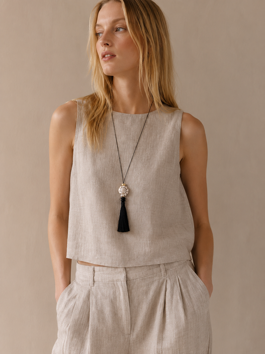 Bella Mare Shell Tassel Cord Necklace