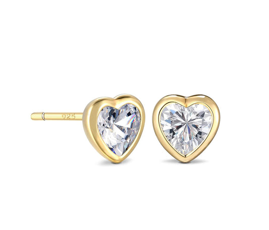 Be My Baby-Simulated Diamond Heart Stud Earrings