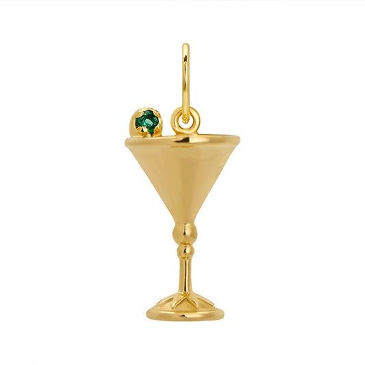 Bottoms Up Martini Glass Charm