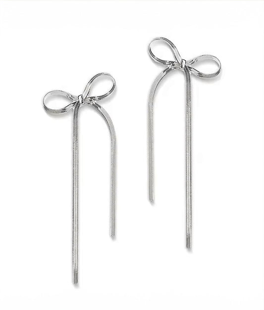 Brooke Silver Bow Earrings