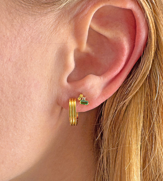 Olivia Green Cluster Stud Earrings