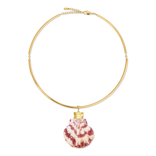 Cabana Girl Yellow Shell Bar Choker Necklace