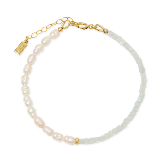 Catalina Aquamarine & Pearl Beaded Bracelet