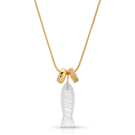 Catch of the Day Opalite Fish Charm Necklace