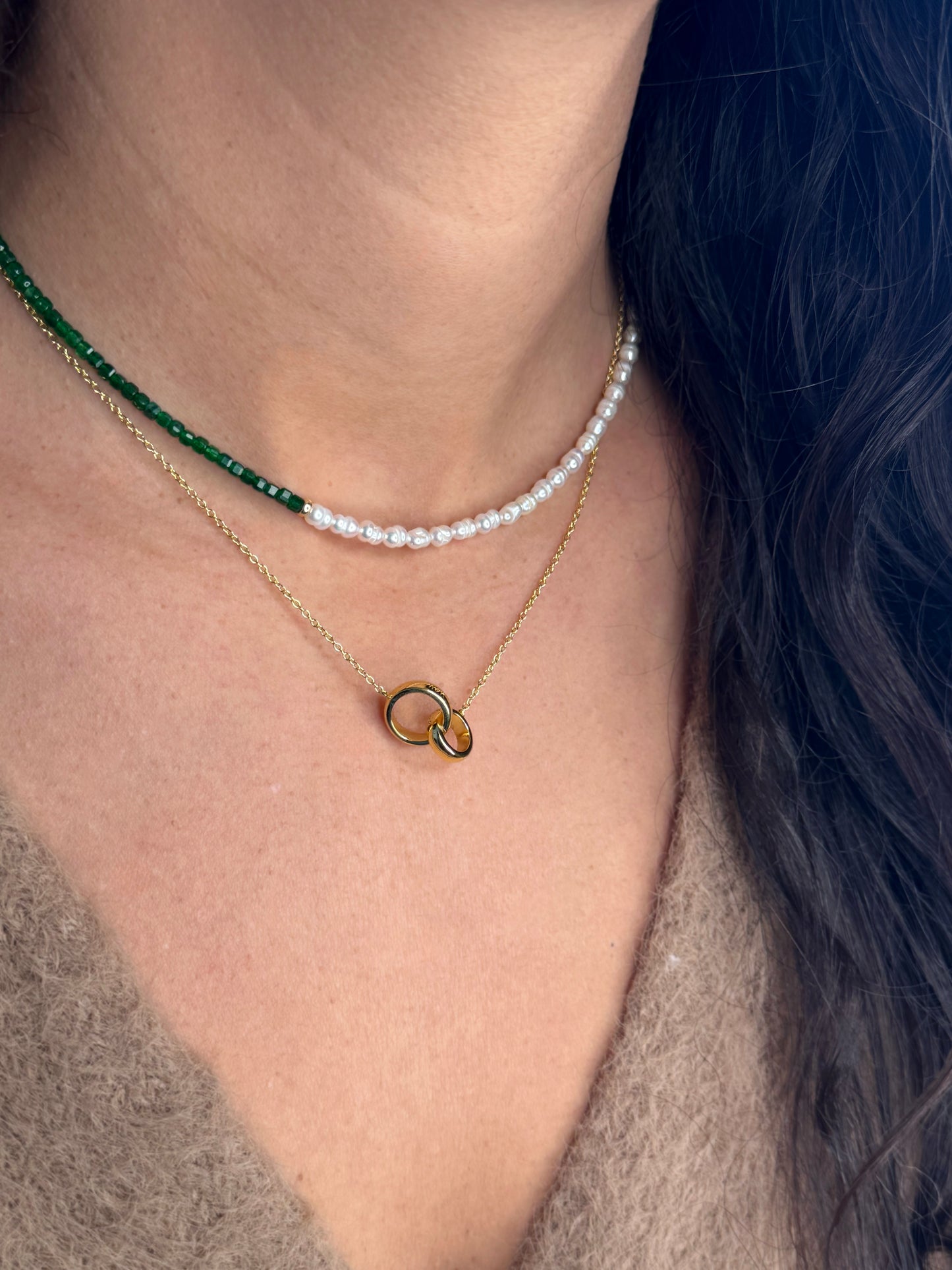 Love You Always Interlocking Circle Necklace