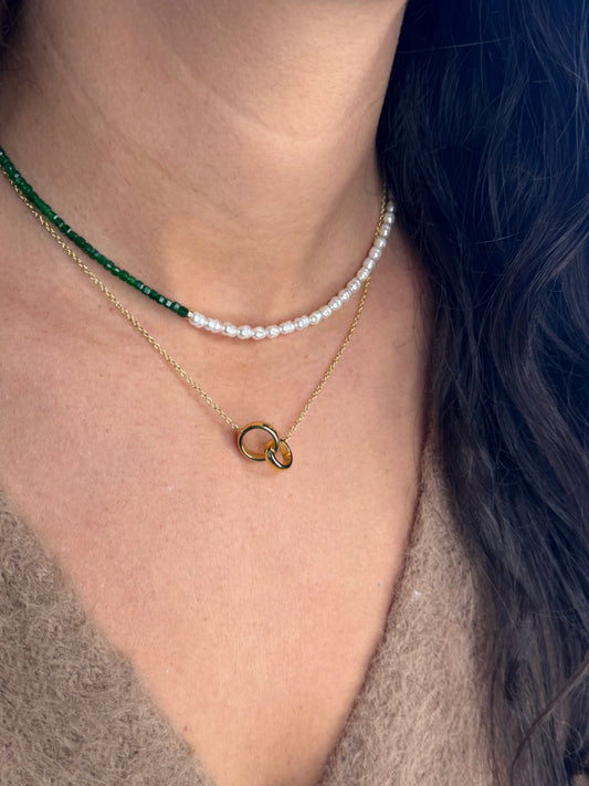 Love You Always Interlocking Circle Necklace