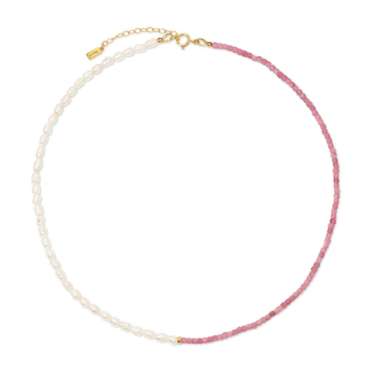 Coraline Pink Tourmaline Bead Necklace
