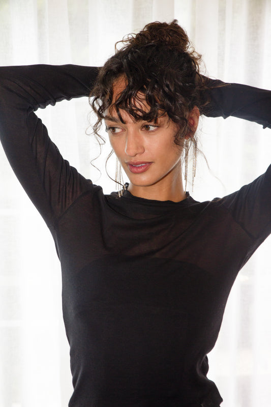 Evelyn Tennis Chain Tassel Earrings