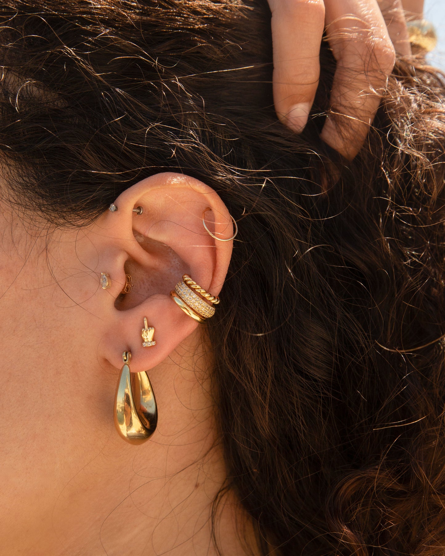 Boy Bye Middle Finger Stud Earrings