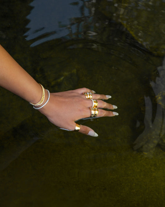 Material Girl White Gold Tennis Bracelet 18K White Gold Plated Stainless Steel