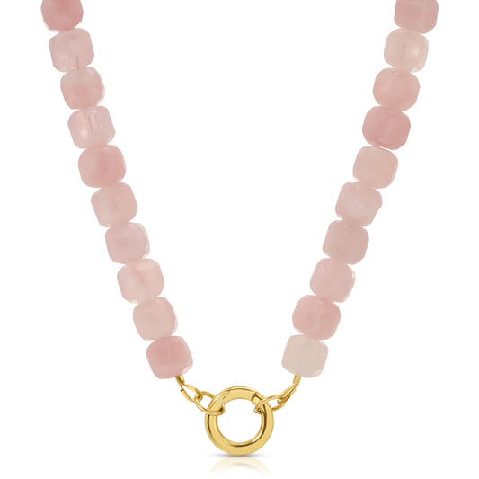Charm Keeper Rose Quartz Charm Holder Necklace