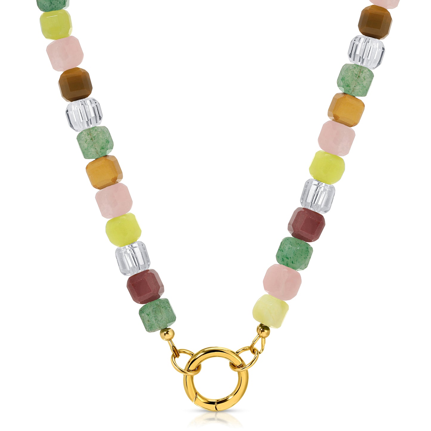 Charm Keeper Mixed Quartz Charm Holder Necklace