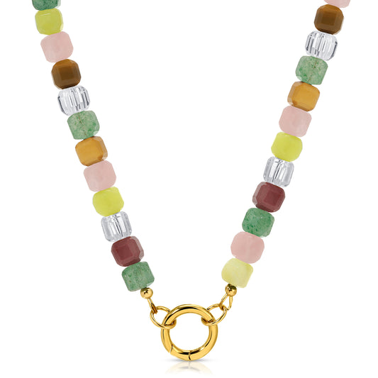 Charm Keeper Mixed Quartz Charm Holder Necklace