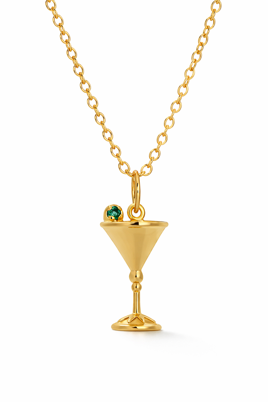 Bottoms Up Martini Glass Necklace