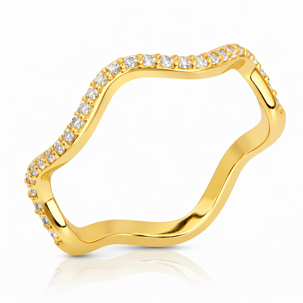 Bel Air Wave Pave Simulated Diamond Ring