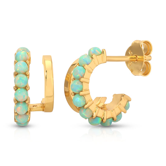 Dahlia Opal Illusion Huggie Hoops