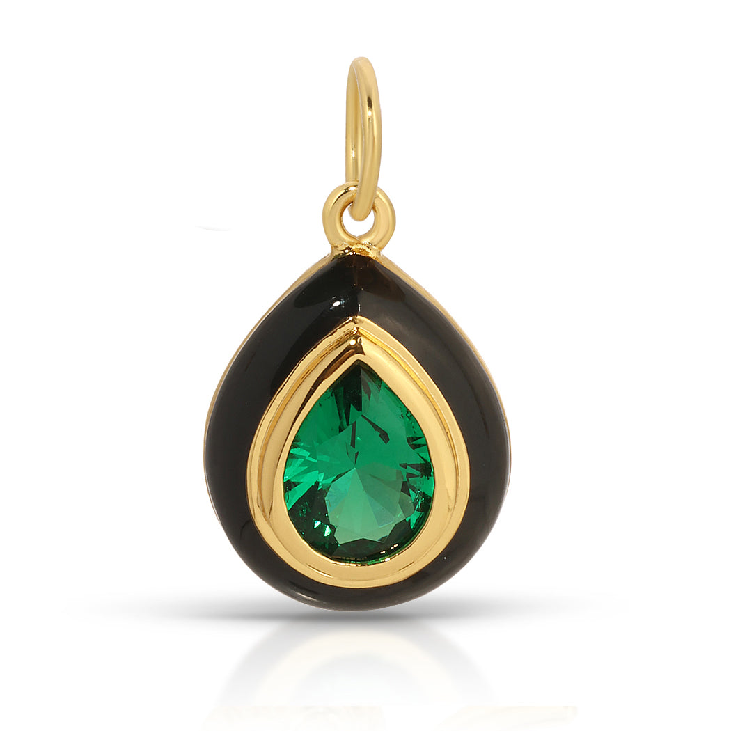 Dazzle Emerald Gem Charm Set Necklace