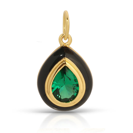 Dazzle Emerald Gem Charm Set Necklace