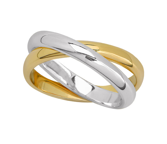 Duo Mixed Metal Double Band Ring