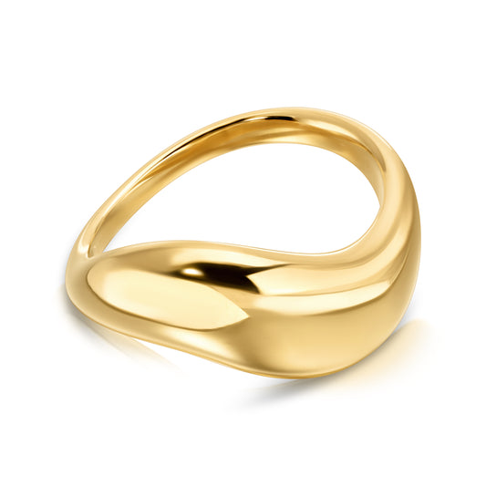 Daria Wave Gold Band Ring