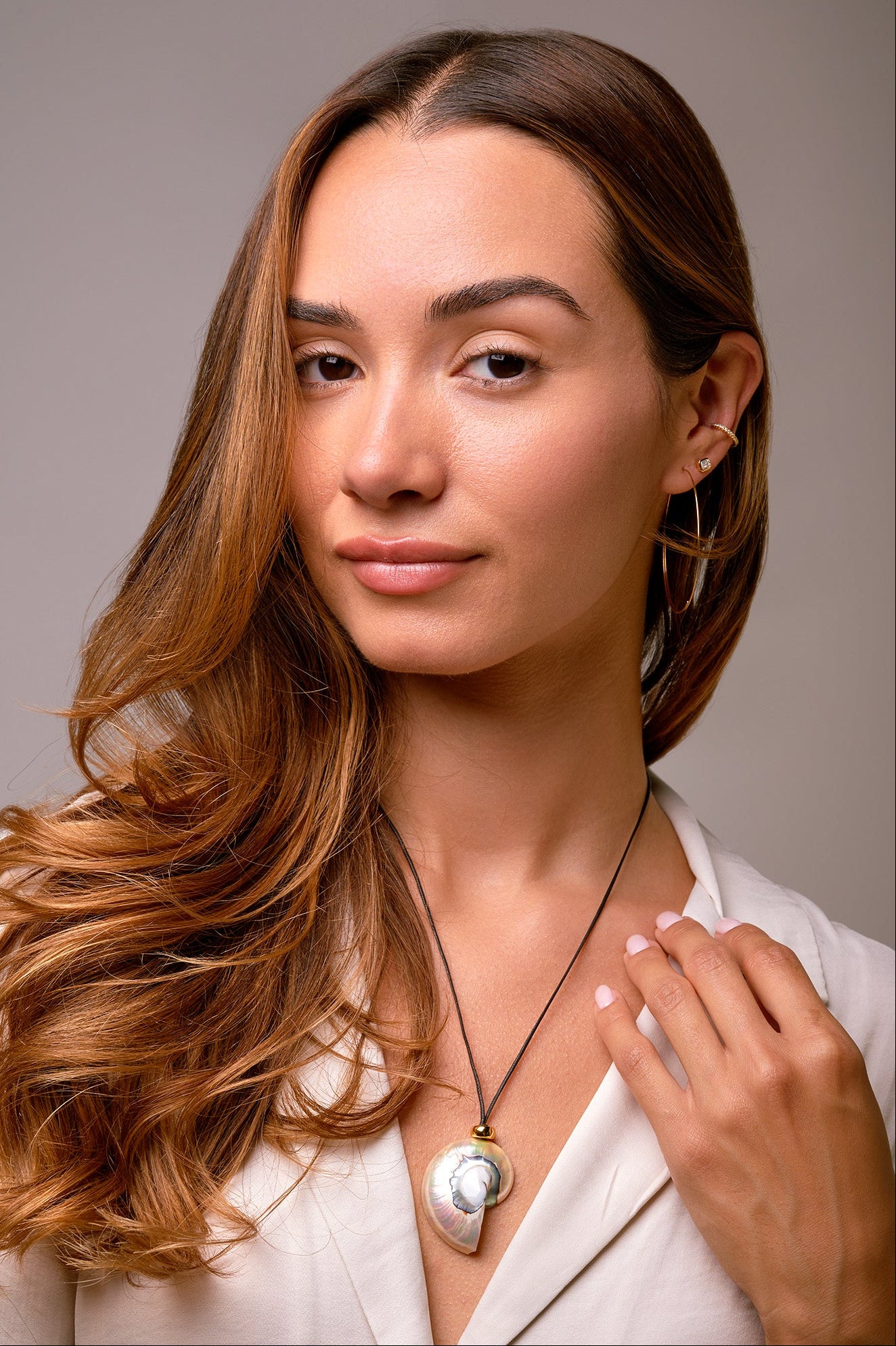 Delphine Nautilus Shell Cord Necklace