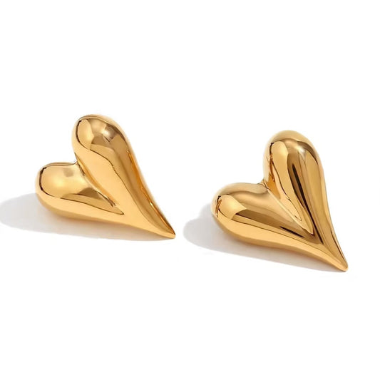 Elle Gold Heart Earrings