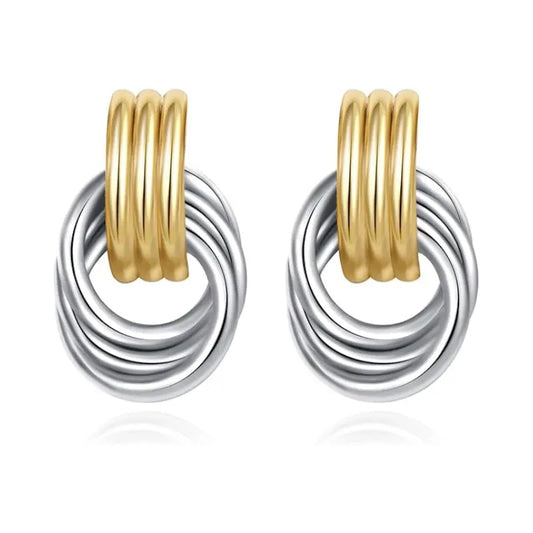 Faye-Vintage Inspired Mixed Metal Knot Earrings