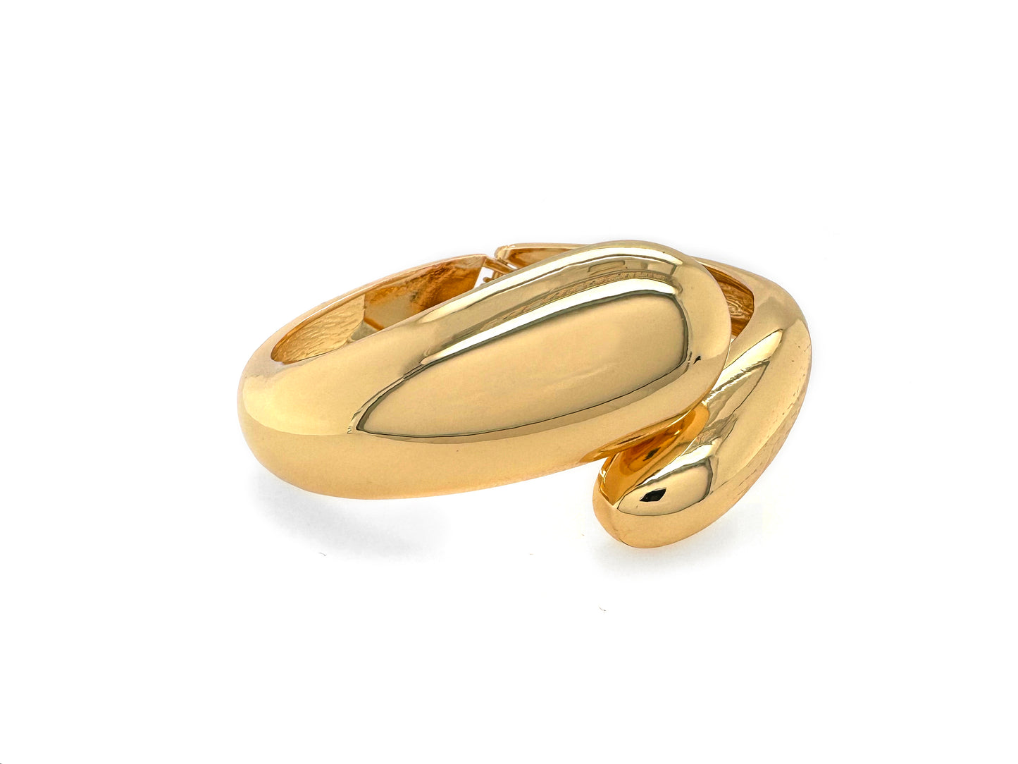 Flow White Gold Hinge Bangle Bracelet