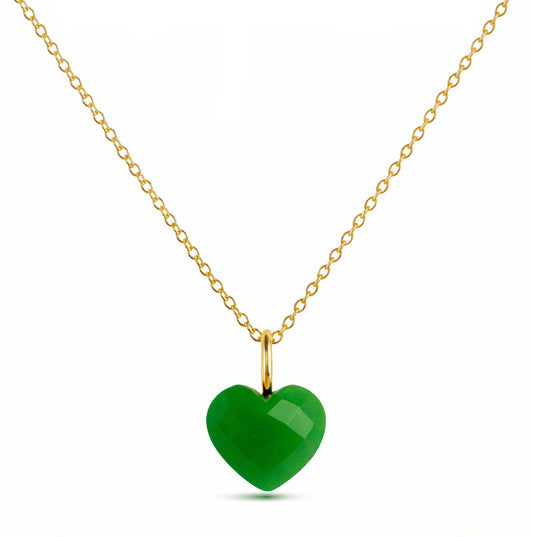 Heart of Stone Natural Green Jade Necklace