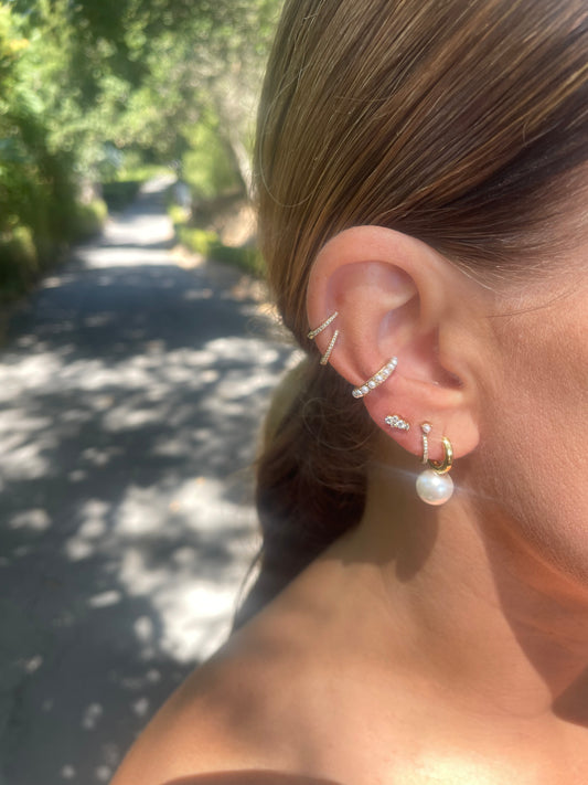 Mystique Pearl Hoop Earrings