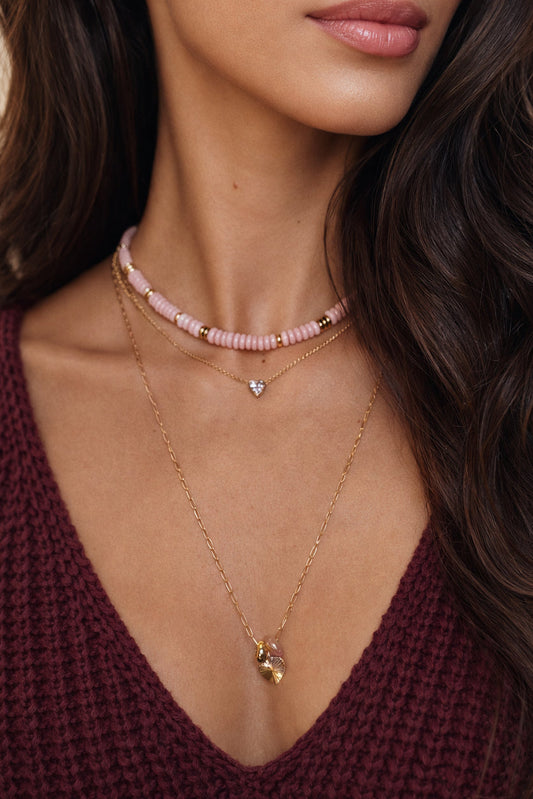 Iris Blush Opal Beaded Necklace