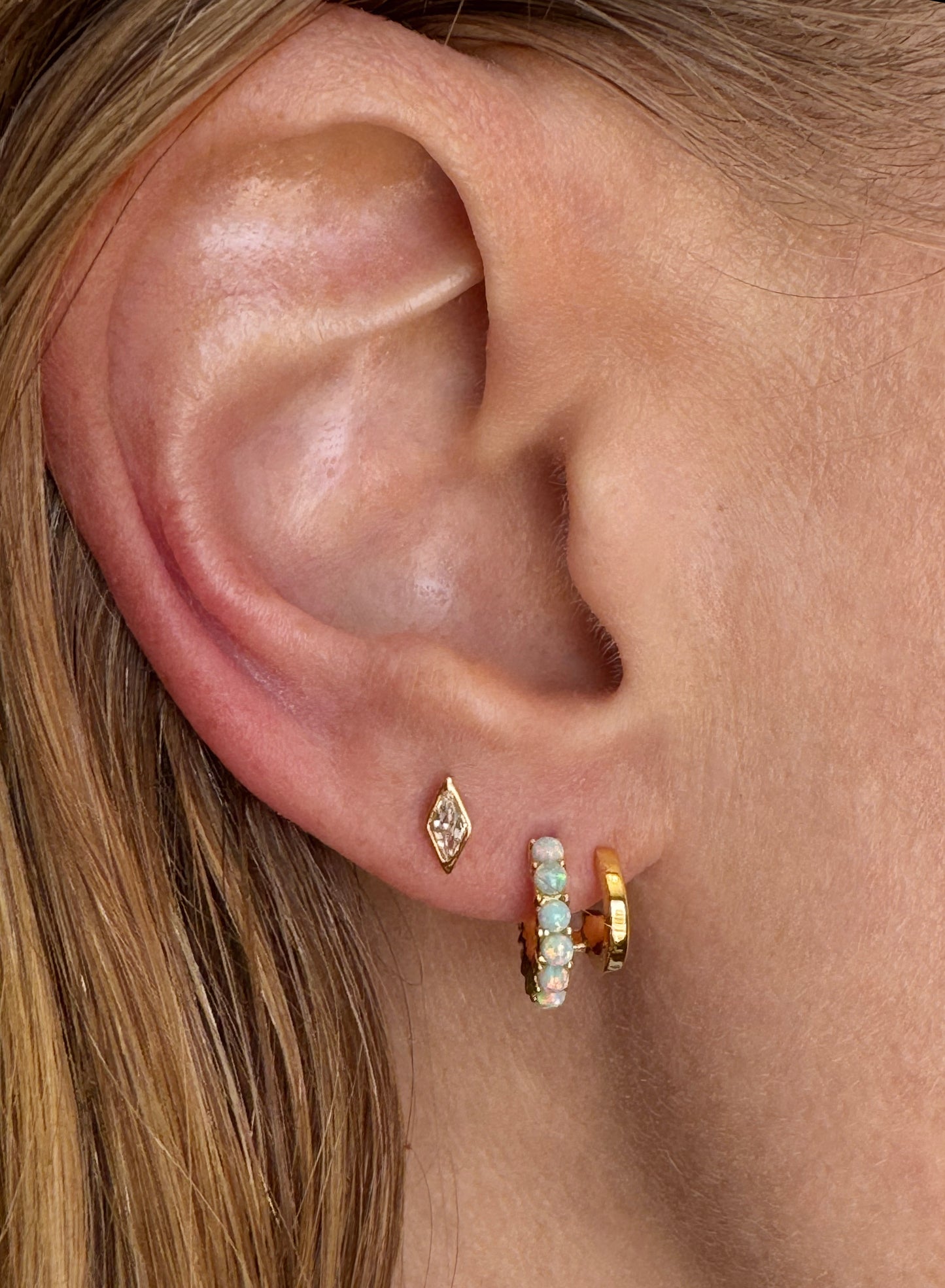 Dahlia Opal Illusion Huggie Hoops