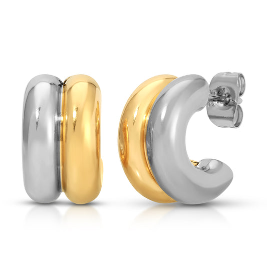 Lil Avery Mixed Metal Hoops