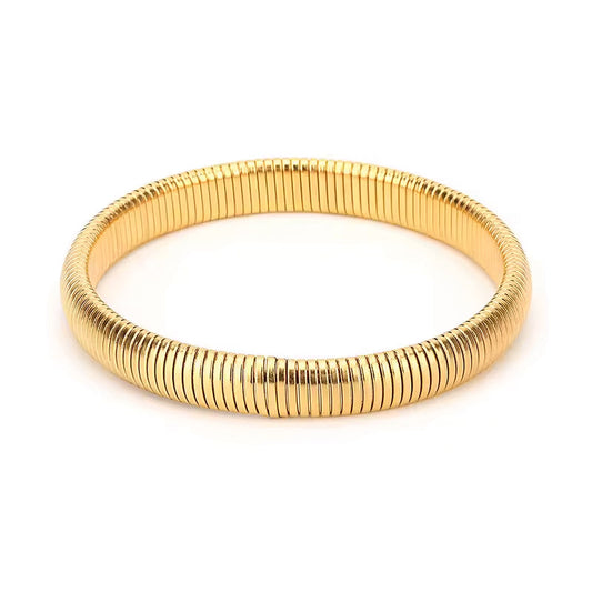 Lil Shay Gold Omega Bangle Bracelet