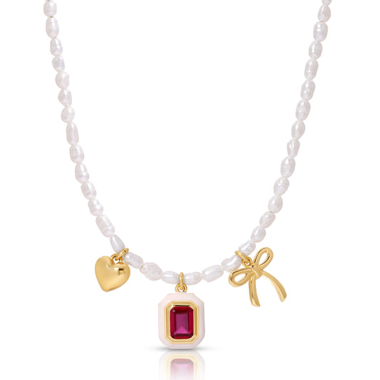 Love Spell Pearl Charm Necklace