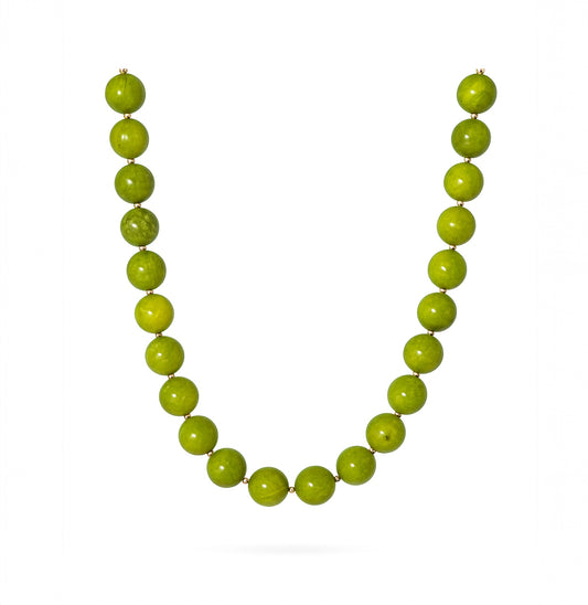 Margo Lime Light Green Round Bead Necklace