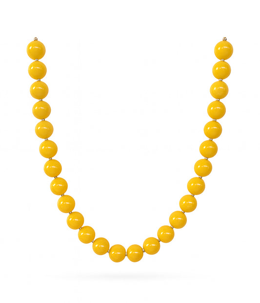 Margo Lemon Drop Yellow Round Bead Necklace