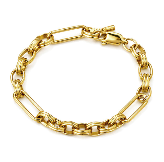 Marlene Mixed Paperclip Link Gold Bracelet