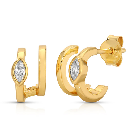 Nora Marquise Illusion Huggie Hoops