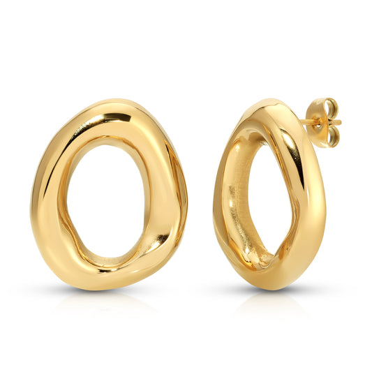 Orbit 2.0 Gold Circle Statement Stud Earring