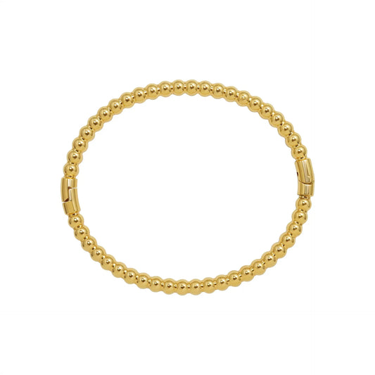 Pebble Hinge Gold Textured Bangle Bracelet
