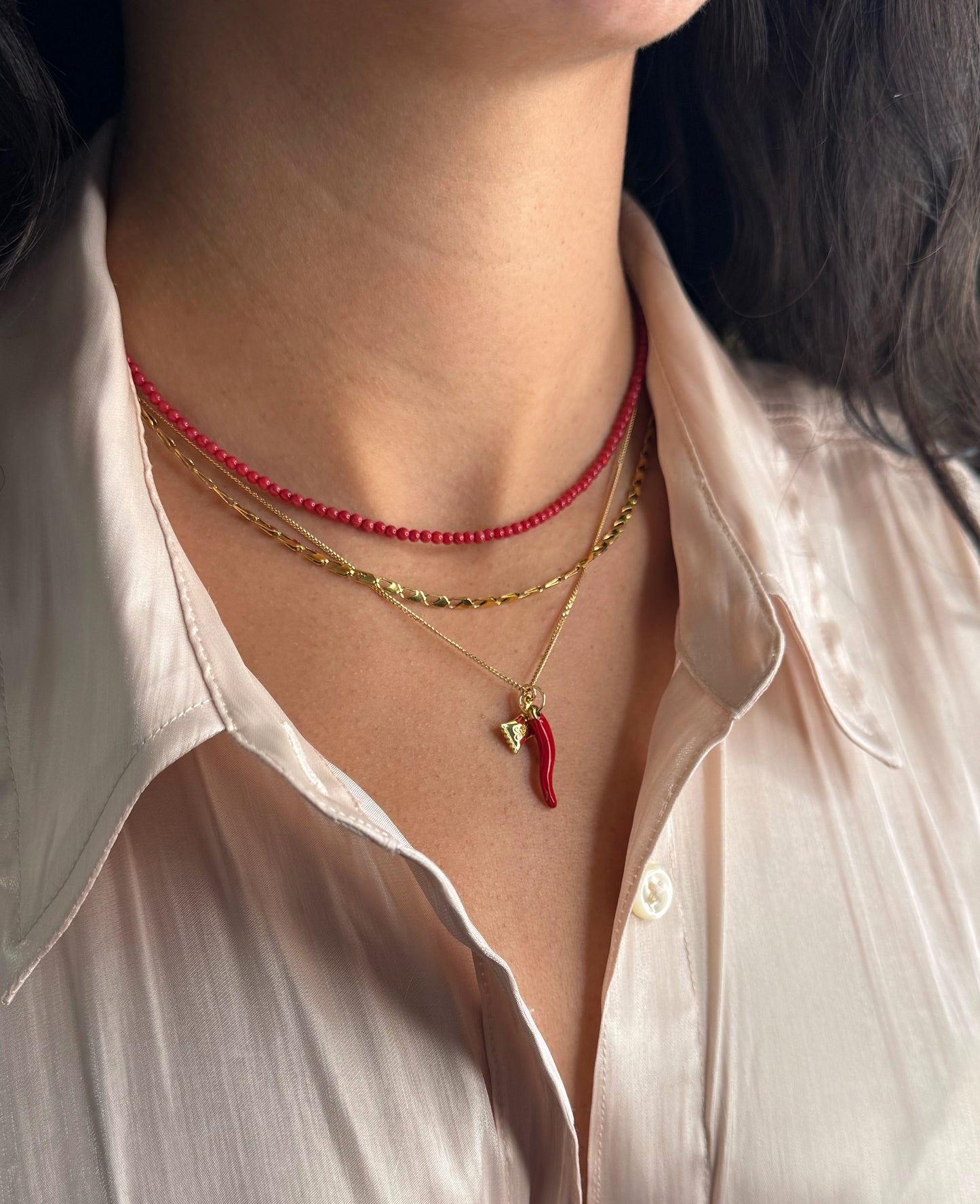 Sidekick Coral Bead Necklace