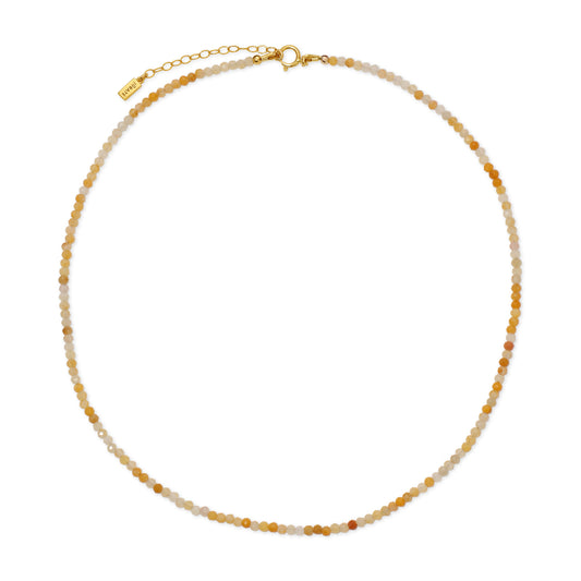 Sidekick Yellow Jade Beaded Necklace