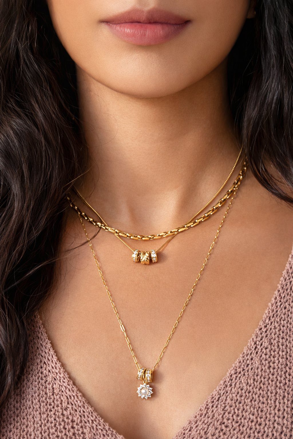 Maison Trois Charm Spacer Set Necklace