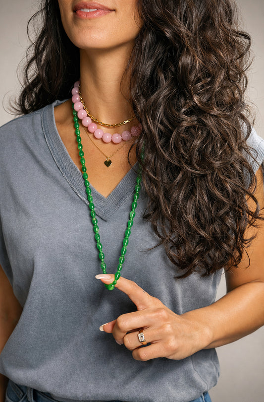 Margo Blush Crush Pink Round Bead Necklace