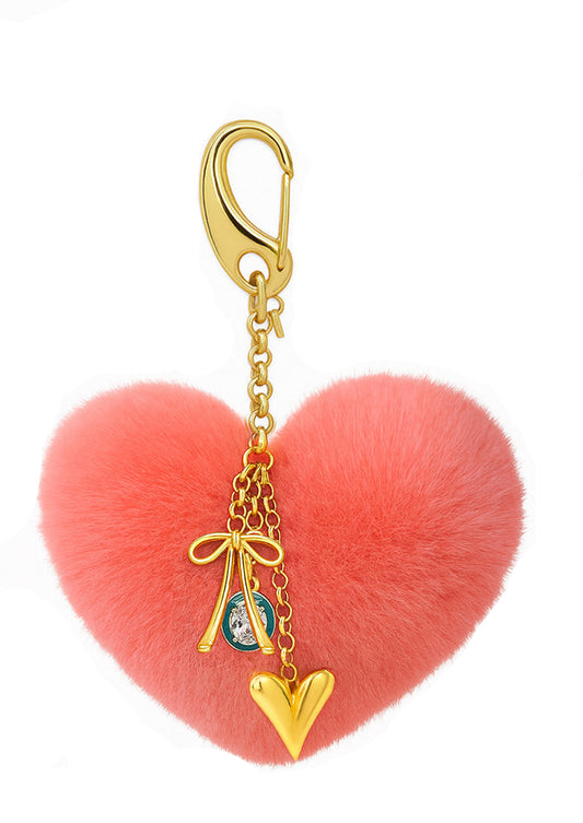 Sugar Baby Pink Fluffy Heart Bag Charm